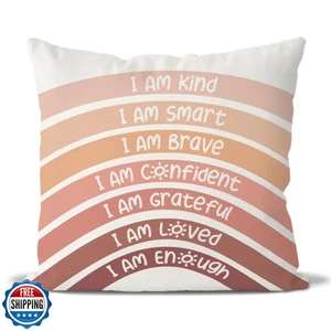 QIYUHOY Fall Decor Boho Rainbow Classroom Throw Pillow Covers, Book Center Ca - Picture 1 of 4