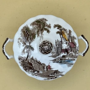 Johnson Bros. Vintage Porcelain The Old Mill Covered Sugar Bowl. 7 X 4” - Picture 1 of 6