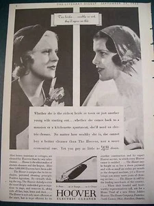 1932 Hoover Vacuum Cleaner Bride Wealthy or Not Ad - Picture 1 of 1