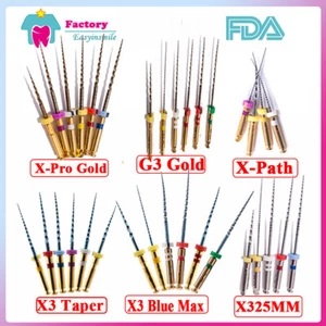 6Pcs Endo Rotary Files X3-Pro Gold/Blue Files Dental Endodontic Niti Files 25MM - Picture 1 of 27