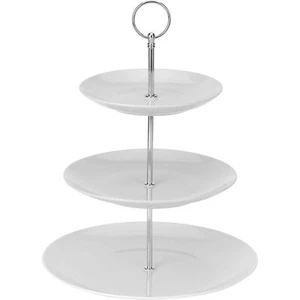 Porzellan Etagere 3 stöckig Etagen Teller Obst Kuchen Ständer Servierplatte 35cm - Bild 1 von 1