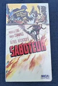 Saboteur VHS 1985 Alfred Hitchcock MCA Watermarks (early) Factory Sealed - Picture 1 of 2