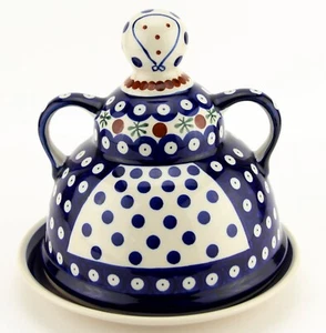 Polish Pottery Cheese Lady - Zaklady Boleslawiec Poland 7.5" High Nature Design - Picture 1 of 4