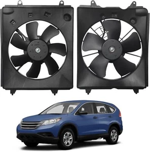 Pair AC Condenser Radiator Cooling Fan For 2010-2016 Honda CR-V 2.4L Left +Right - Picture 1 of 12