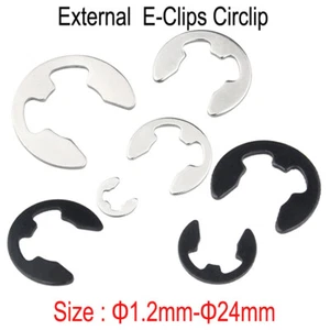 External E-Clips Circlip Retaining Ring E-Clip Washers Φ1.2mm Φ1.5mm Φ2mm-Φ24mm - Picture 1 of 8