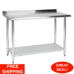 Commercial 24" x 48" Stainless Steel Work Prep Table With 2" Upturn Kitchen NSF - Picture 1 of 12