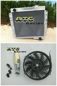 3ROW Alu Radiator +Fan For TOYOTA Land Cruiser FJ40 FJ45 Petrol 1968-1980 MT 79 - Picture 1 of 7