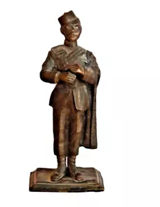 6 " OLD VINTAGE SOLID NON HOLLOW BRONZE SUBHASH CHANDRA BOSE STATUE /IDOL INDIA - Picture 1 of 24