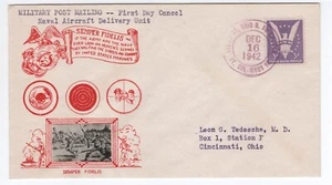 SEMPER FI WW II PATRIOTIC MARINE COVER CROSBY THERMOGRAPH / PHOTO 1942 - Bild 1 von 2