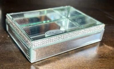 Bella Lux NEW!! Mirror Rhinestone Glam Soap Dish Bathroom 4.5” Tray SPARKLE! - Image 1 of 4