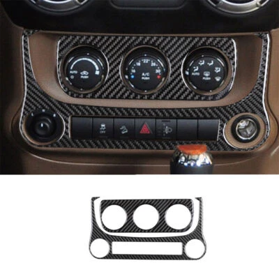 Cubierta de consola climática interior de fibra de carbono para Jeep Wrangler JK 2011-2017 Foto 1 de 4