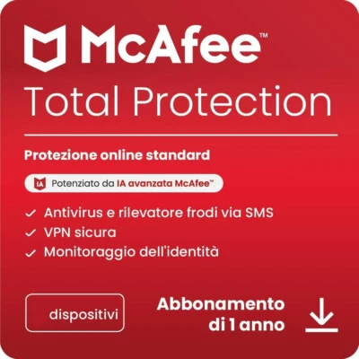 McAfee Total Protection 2025 10 dispositivi 1 anno | VERSIONE COMPLETA / ESD IT - Immagine 1 di 4