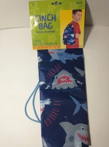 Kinder Cinch Tasche Hai Muster 13,8" x 17" Hände frei halten - Fantastisch! - Bild 1 von 4
