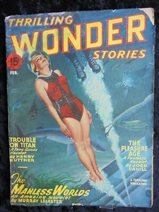 REVISTA PULP DE CIENCIA FICCIÓN THRILLING WONDER STORIES FEBRERO 1947 EDAD DE ORO - Imagen 1 de 2