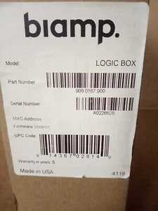 1 NEW OPEN BOX Biamp  LOGIC  Box A0224743 A17/ 0117 SEE PHOTOS * - Picture 1 of 3