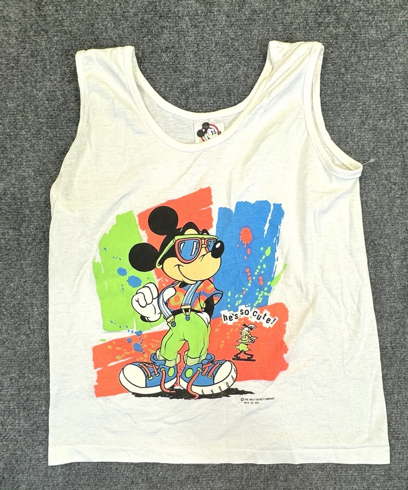 复古迪士尼 Mickey He's So Cute S 背心上衣美国制造 — 第 1/4 张图片