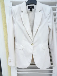 H&M edler Blazer XS 34 Creme Ecru feminin Business Couture Sommer Jacke - Bild 1 von 9