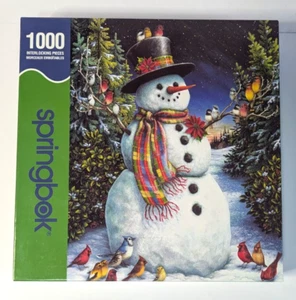 Springbock Puzzle Schneemann Feathered Friends 1000 Teile Weihnachten Winter 2004 - Bild 1 von 11