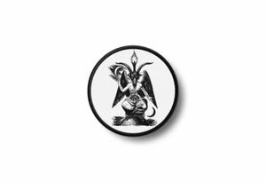 Patch Abzeichen bestickt Rand bedruckt Moral Baphomet Pentagramm Teufel Satan - Bild 1 von 1