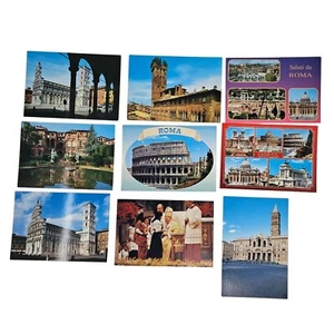 Lote de 9 postales de colección con el Papa Juan Pablo II, icónicos monumentos de Roma Italia - Imagen 1 de 2