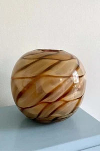MoroMoro Studio Danish Hand Blown Glass Brown Vase - Picture 1 of 7