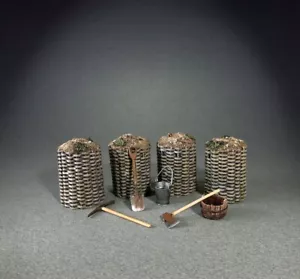 JUEGO DE HERRAMIENTAS PIONERAS Y ACCESORIOS DIORAMA BRITÁNICOS 53012 FORTIFICACIONES DE CAMPO - Imagen 1 de 3