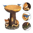 Garden Decor Statue Outdoor Gifts Resin Craft Bird Bath Cute Diy Cartoon Cat
