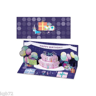 3D Balloon & Cake  Pop Up Card Panoramic Greeting Card Up With Paper Panoramics  - Image 1 of 3