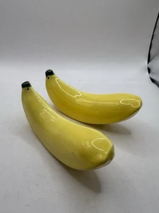 Vintage Yellow Bananas Salt & Pepper Shakers Ceramic Porcelain With Stoppers - Picture 1 of 10
