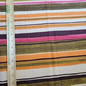 Trafalgar JoAnn Stripe Cotton Fabric 34"x44" Orange Pink Green Quilt Sewing DIY - Picture 1 of 9