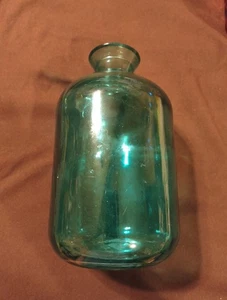 8" Smoky Green Glass Vintage Apothecary Glass Bottle - Picture 1 of 1