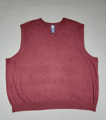 JOHN BLAIR~ Chaleco Suéter Pullover Cuello en V Para Hombre 3XL Borgoña Vintage Elastizado Foto 1 de 4
