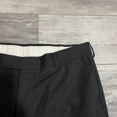 Ermenegildo Zegna Pants Mens 34x30 Flat Front Gray Striped  Slacks Dress - Image 1 of 4