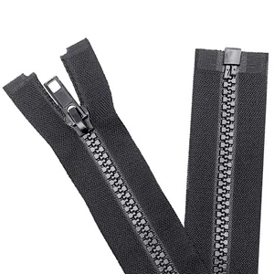 #5 Separating Jacket Zippers 2 PCS 36 Inch Black Molded Plastic for Sewing - Picture 1 of 7