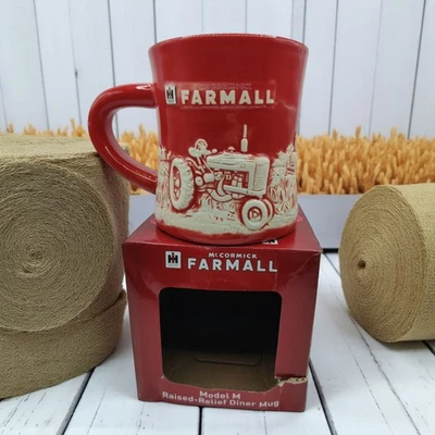 Farmall McCormick Model M Tractor Embossed Raised Diner Mug 12 Oz New Open Box - Image 1 of 4