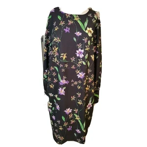 H&M size 14 womens dress floral button boat neck keyhole flower - Picture 1 of 8