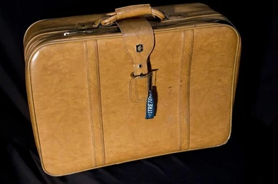 Maleta Equipaje Vintage Mid-Century Marrón 26" x 18" Foto 1 de 4