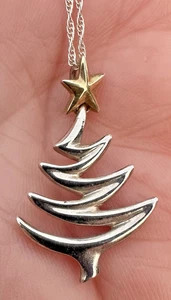 Dallas Pridgen Sterling Silver 925 Designer Signed Christmas Tree Necklace - Picture 1 of 8
