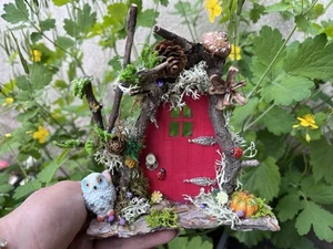 Harvest time fairy door, miniature garden, wooden fairy door, fairy furniture - Picture 1 of 4