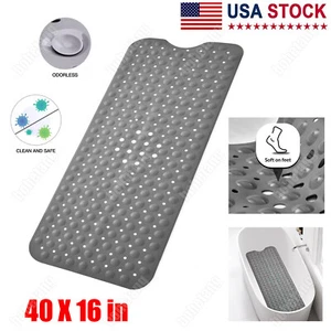 Extra Long Non-Slip Bath Tub Mat (40 X 16)Inch-Bathroom Shower Mat Antibacterial - Picture 1 of 15