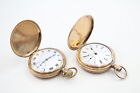 Men's Rolled Gold Full Hunter POCKET WATCHES Waltham Hand Wind Non Working x 2
