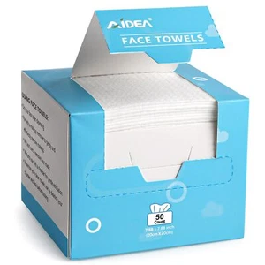 AIDEA Face Towels Disposable-50Ct Clean Facial Towels Face Cloths Facial Clea... - Picture 1 of 7