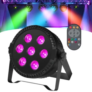 7LED Par Can Light DMX RGBW 4 IN 1 LED Stage Lighting DJ Disco Club Party Lights - Picture 1 of 7