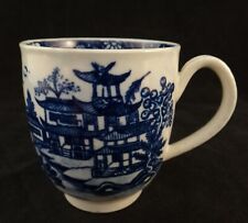 Antique 1780 English Caughley Tea Cup – Blue & White landscape.  2 ½” t.