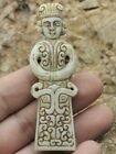 Chinese old natural jade hand-carved statue Pendants~character