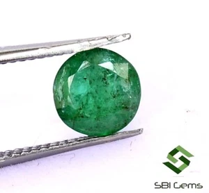 6 mm Certified Natural Emerald Round Cut 0.81 CTS Untreated Loose Gemstone - Picture 1 of 6
