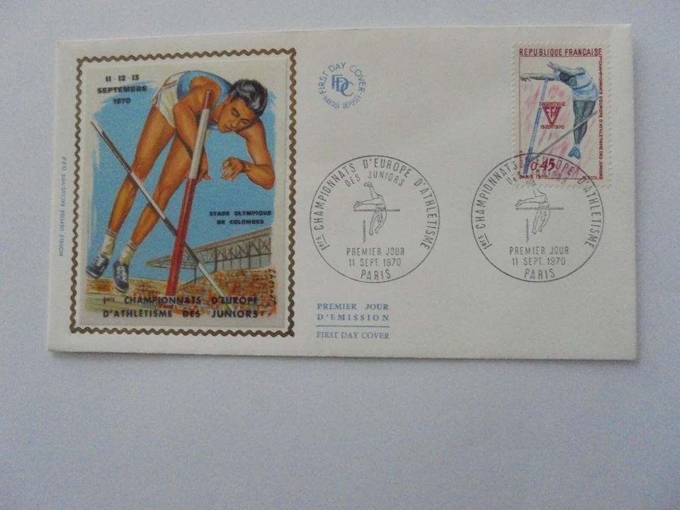 enveloppe 1er jour soie 1970 championnat d'europe d'athletisme ( t 1650 ) - Photo 1/1
