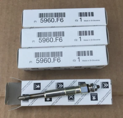 Bujía incandescente diésel Peugeot Citroen **x4** - 5960F6 **Repuestos originales nuevos PSA OEM** Foto 1 de 4