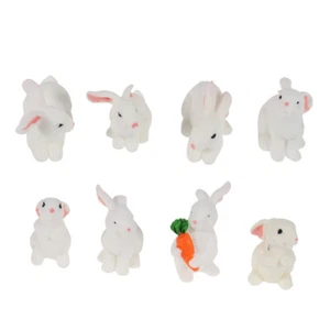 8 Pcs Mini Bunny Miniature Figures Fairy Garden Gifts Landscape Decoration US - Picture 1 of 11