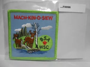 CAMPAMENTO MACH-KIN-O SIEW OESTE SABURBAN COUNCIL AZUL SARGA VERDE BORDE F8996 - Imagen 1 de 1